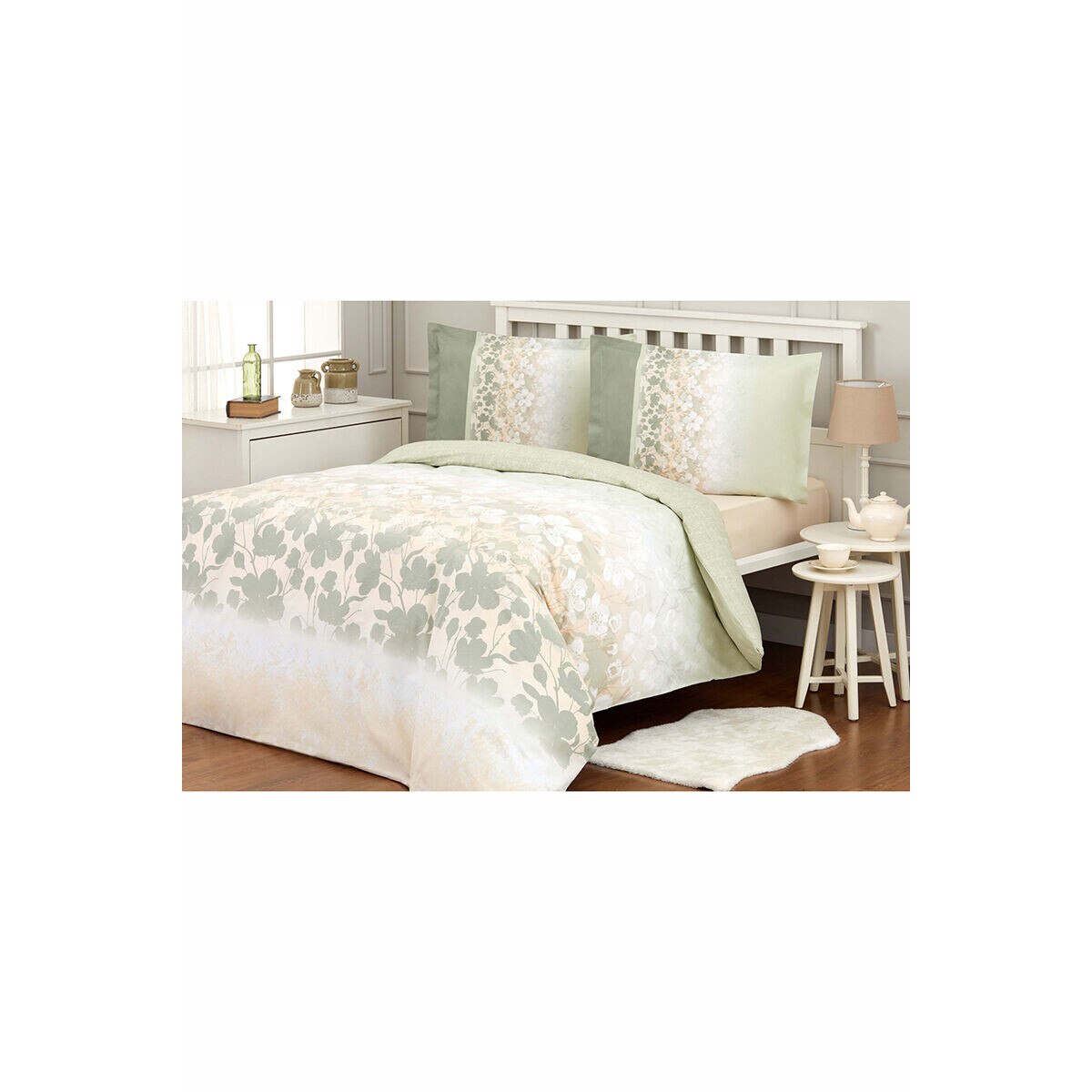 Lenjerie pat Ranforce Dreamy, 100% bumbac, 4 piese, 2 persoane, 200x220 / 50x70