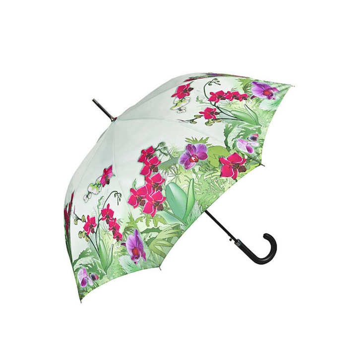 Orchideák - UV szűrős - automata hosszúnyelű esernyő / napernyő - von Lilienfeld