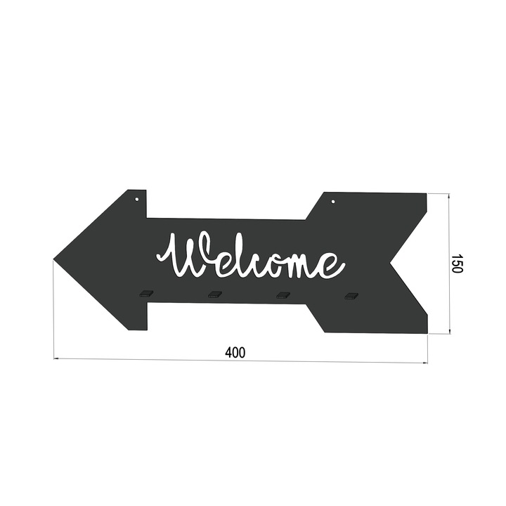 Cuier pentru chei Welcome stanga