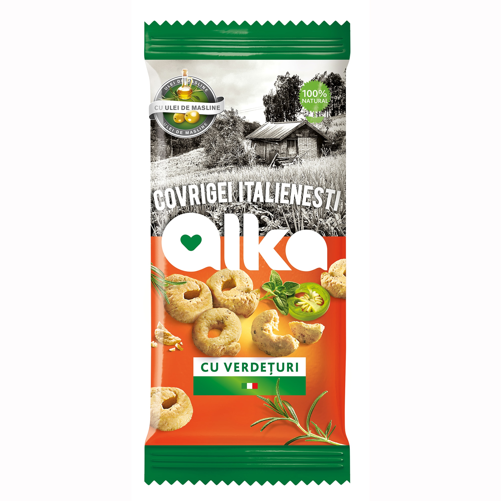 Covrigei italienesti Alka cu verdeturi 100g