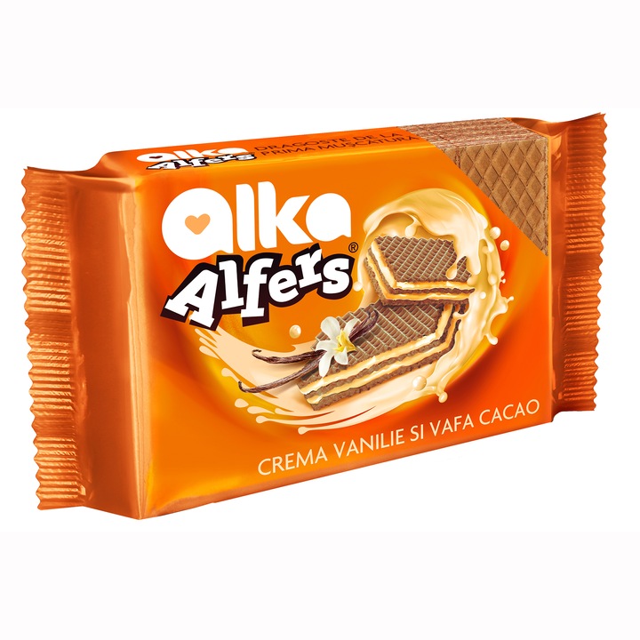 Napolitane Crema Vanilie si foaie Cacao 170G, ALFERS