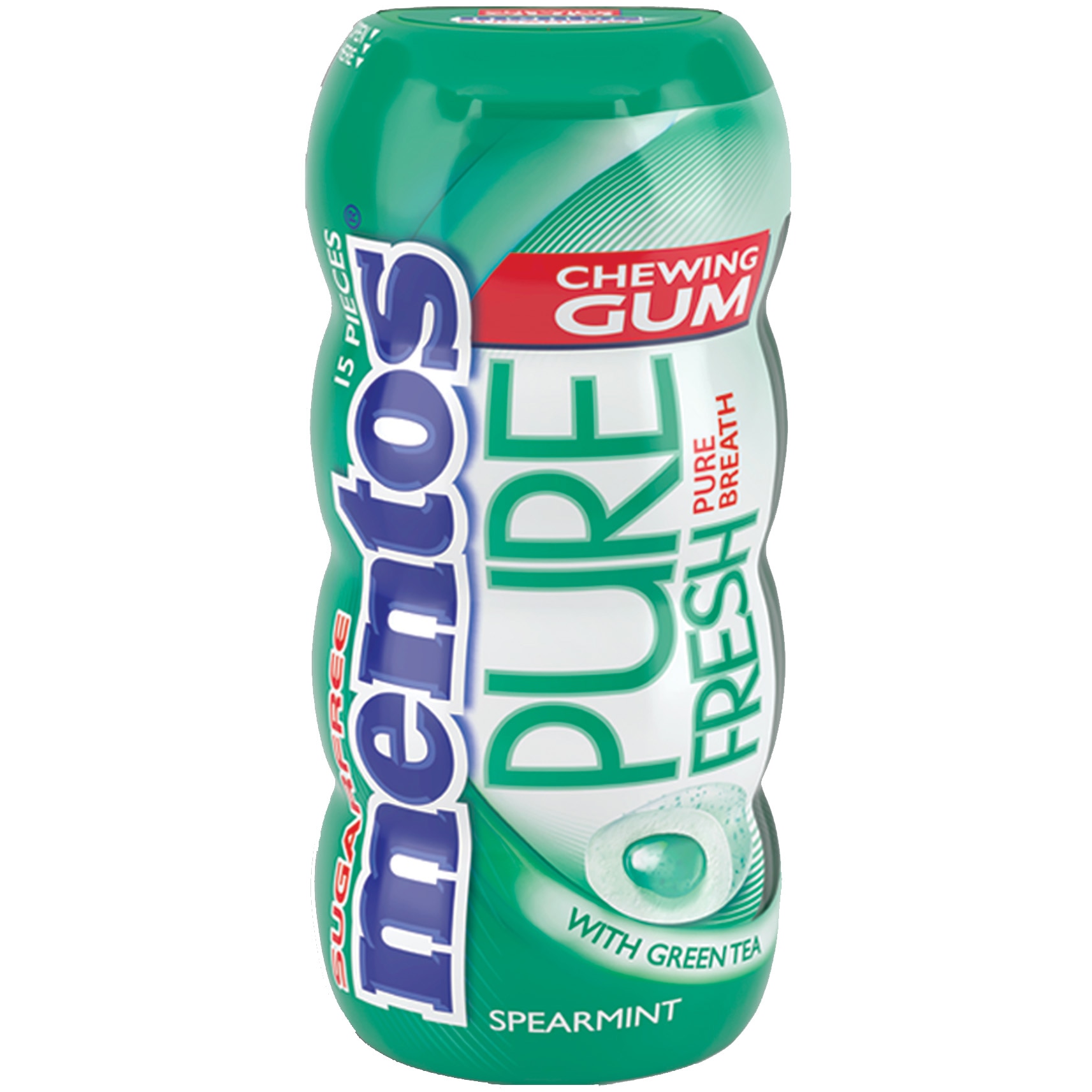 Mentos Pure Fresh Spearmint 30g, Guma de mestecat cu aroma de menta, cu interior lichid