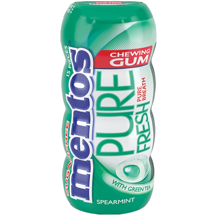 Mentos Pure Fresh Spearmint 30g, Guma de mestecat cu aroma de menta, cu interior lichid
