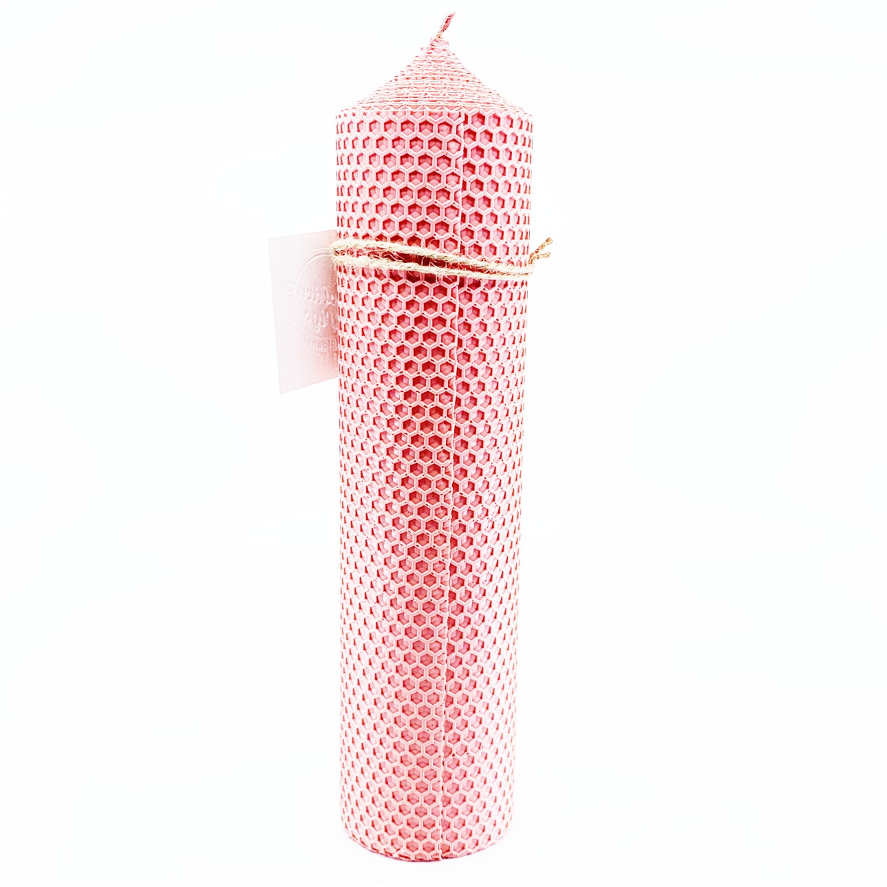 Lumanare naturala din ceara de albine H27xD7 living coral