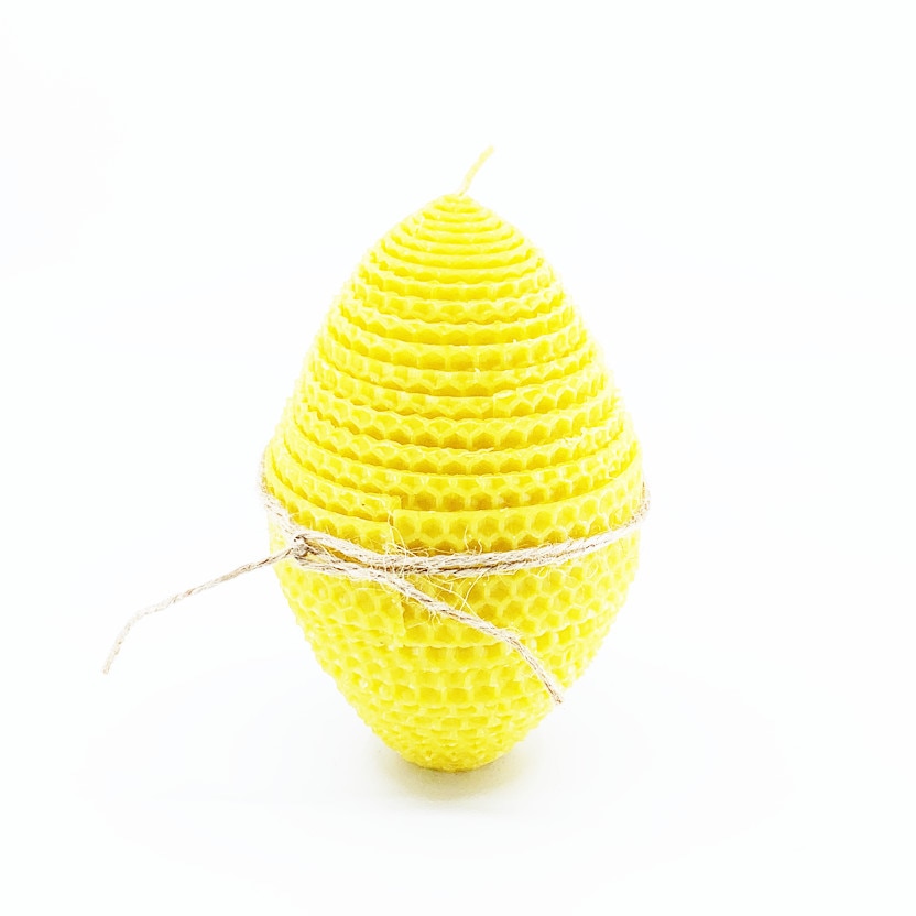 Lumanare naturala din ceara de albine Ou H14 cm