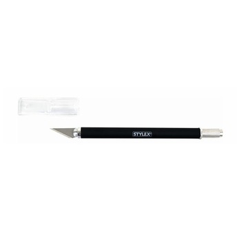 Cutter de precizie tip bisturiu Stylex cu 3 lame de rezerva incluse negru Cutter de precizie tip bisturiu Stylex cu 3 lame de rezerva incluse negru
