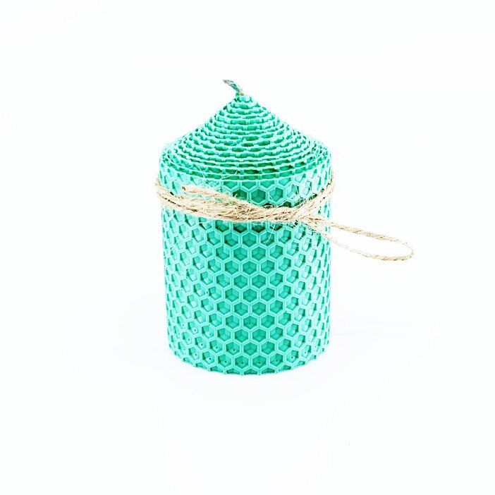 Lumanare naturala din ceara de albine H9xD6 verde