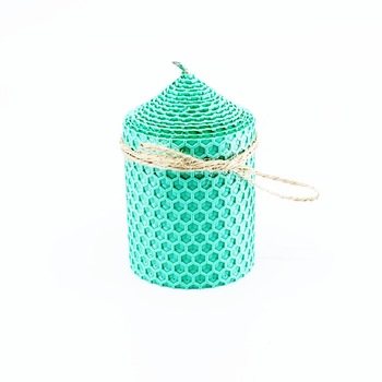 Lumanare naturala din ceara de albine H9xD6 verde Lumanare naturala din ceara de albine H9xD6 verde