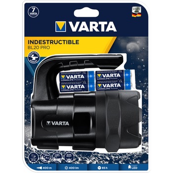 Lanterna LED Varta 18751 Xtreme BL20 PRO, rezistenta sporita, 6W, 400 lm, 6xAA/3xAA, IP54, lumina alba rece Lanterna LED Varta 18751 Xtreme BL20 PRO, rezistenta sporita, 6W, 400 lm, 6xAA/3xAA, IP54, lumina alba rece