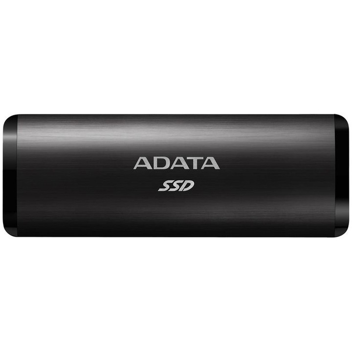 Външен SSD ADATA SE760 metal, 2TB Type-C, Up to 1000MB/s, Multiplatform, Кабел Type-C-C, Кабел Type-C-A, Черен