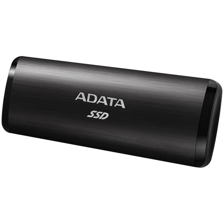 Външен SSD ADATA SE760 metal, 2TB Type-C, Up to 1000MB/s, Multiplatform, Кабел Type-C-C, Кабел Type-C-A, Черен