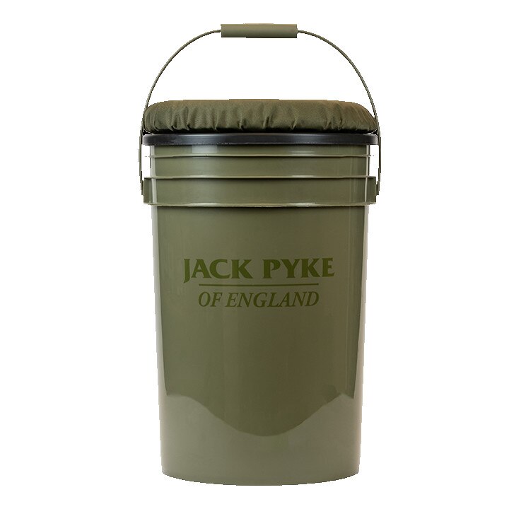Galeata multifunctionala Jack Pyke cu rol de scaun, 24 l, verde, perna verde