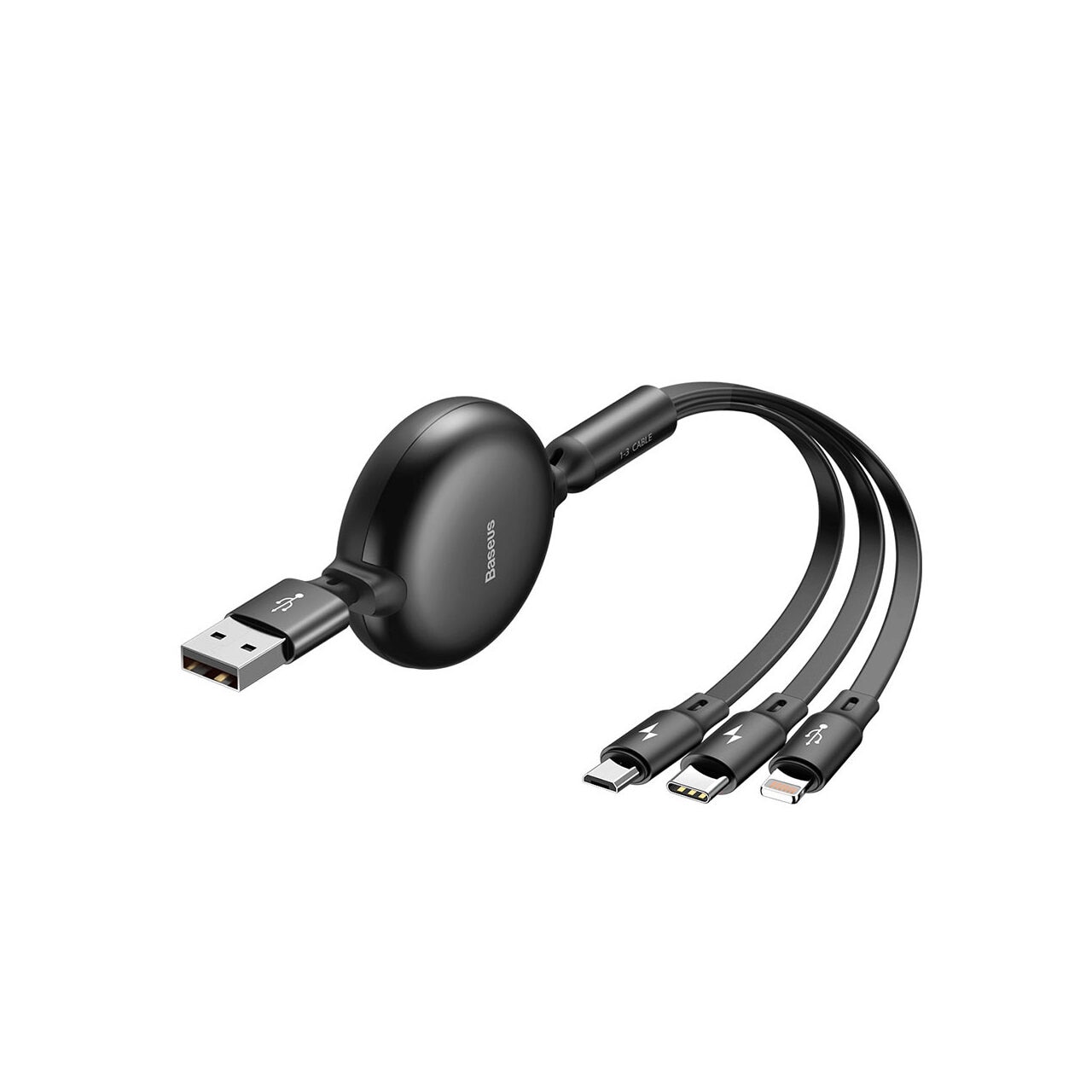 Câble Rapide BASEUS 4 En 1 - 1,2 Mètres - 3,5A - Prise IPhone, 2x USB-C, Micro USB - Charge Simultanée Pour Tous Vos Appareils