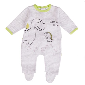 Salopeta Babybol baiat, imprimeu dino, gri , 0 luni, 50 cm Salopeta Babybol baiat, imprimeu dino, gri , 0 luni, 50 cm