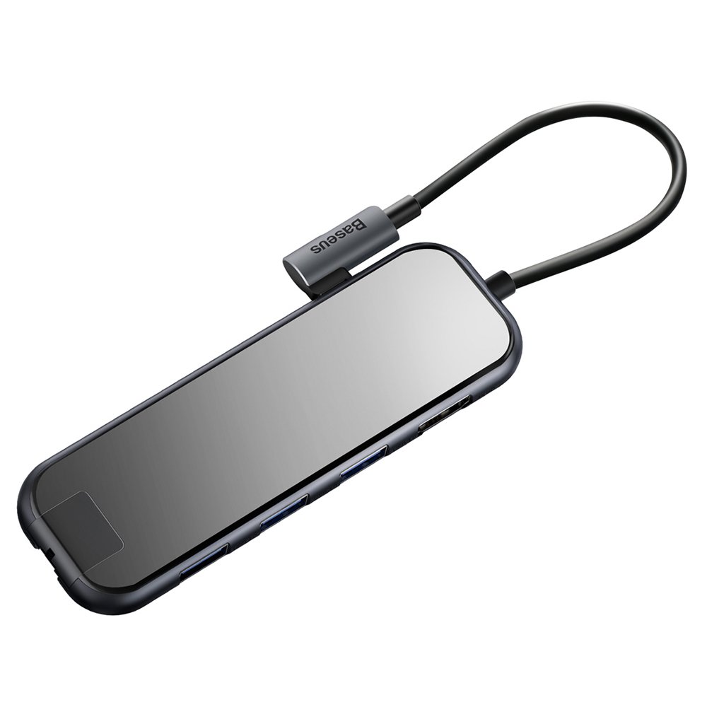 Adaptor Multihub Multifunctional Baseus Type-C la 3xUSB3.0 + HDMI 4K + RJ45 + PD, Gray