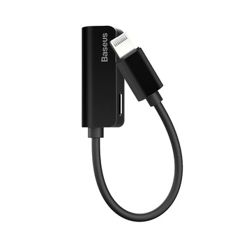 Adaptor Baseus L32 Lightning la port Lightning si port Jack 3.5mm, Black Adaptor Baseus L32 Lightning la port Lightning si port Jack 3.5mm, Black