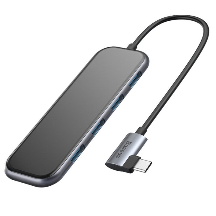 Adaptor Multihub Multifunctional Baseus Type-C la 4xUSB3.0 + PD, Deep Grey