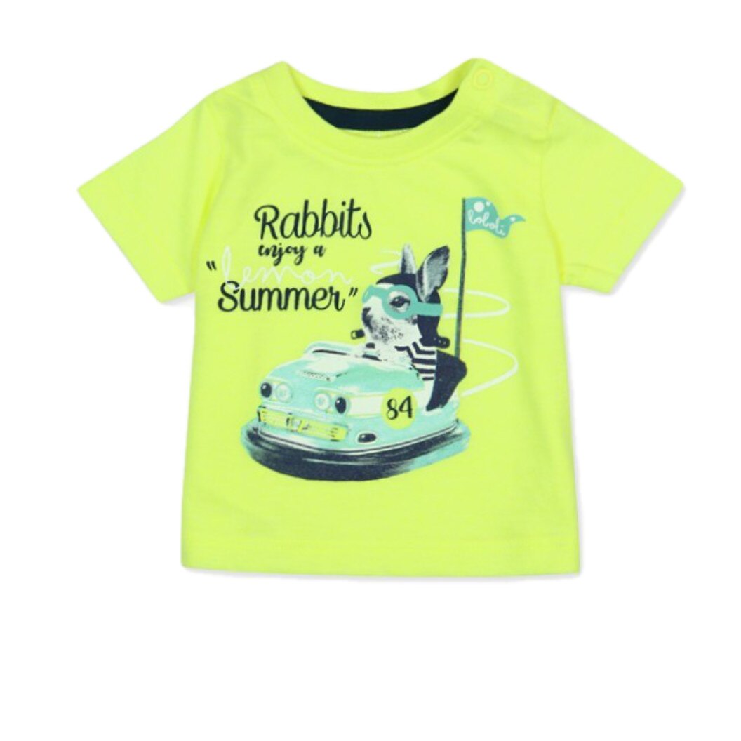 Tricou baieti cu soricel, Boboli, verde lime