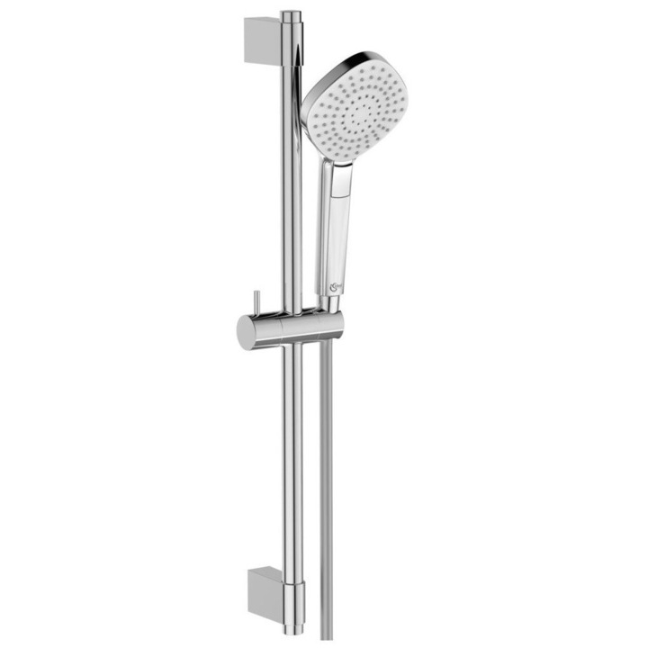 Set de dus Ideal Standard IdealRain Evo Diamond cu para 115mm cu 3 jeturi, furtun 1750mm si bara 600mm