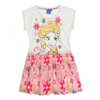 Rochita de vara Disney Frozen roz fuchsia, Alb/Roz Rochita de vara Disney Frozen roz fuchsia, Alb/Roz