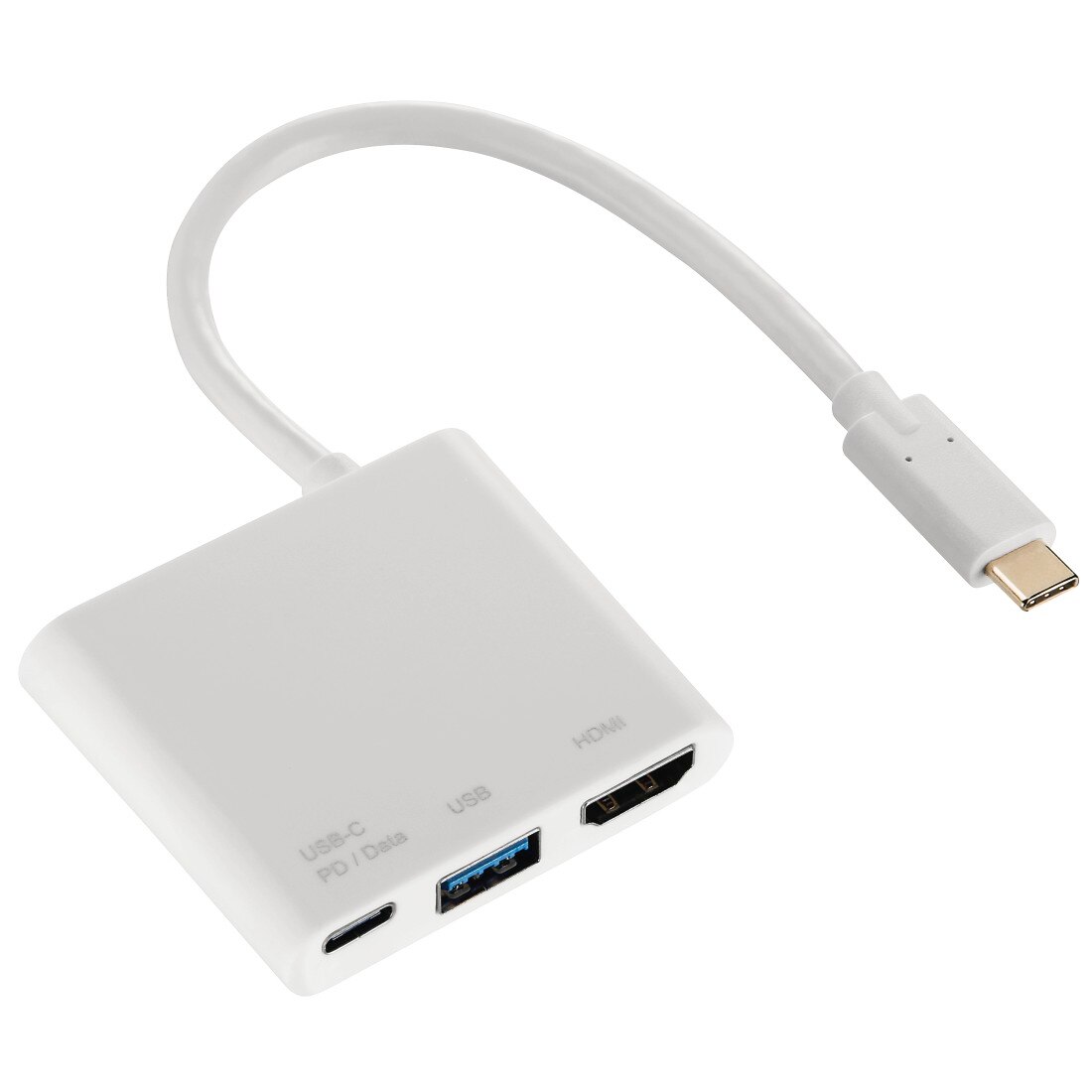 Adaptor Hama 3in1 USB-C, Alb