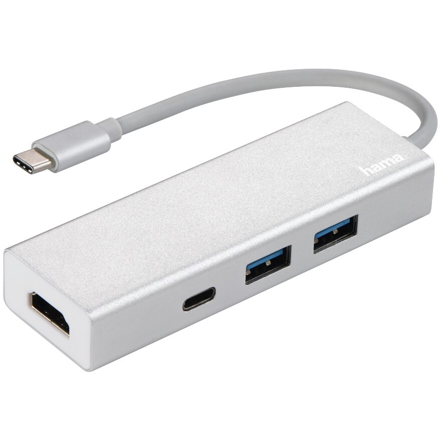 Hub multiport Hama USB Type-C, Argintiu