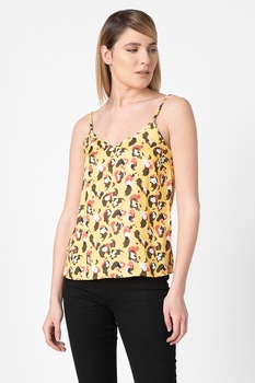 Vila, Top cu animal print Cavacamoli, Galben Vila, Top cu animal print Cavacamoli, Galben