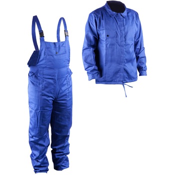 Costum Albastru Haina si Pantalon cu Pieptar EvoTools, Marimea 46 Costum Albastru Haina si Pantalon cu Pieptar EvoTools, Marimea 46