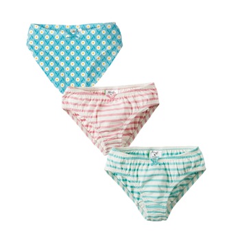 Set chilotei Phoebe cu margarete (3 perechi), bumbac organic, multicolor, fete 4-5 ani Set chilotei Phoebe cu margarete (3 perechi), bumbac organic, multicolor, fete 4-5 ani