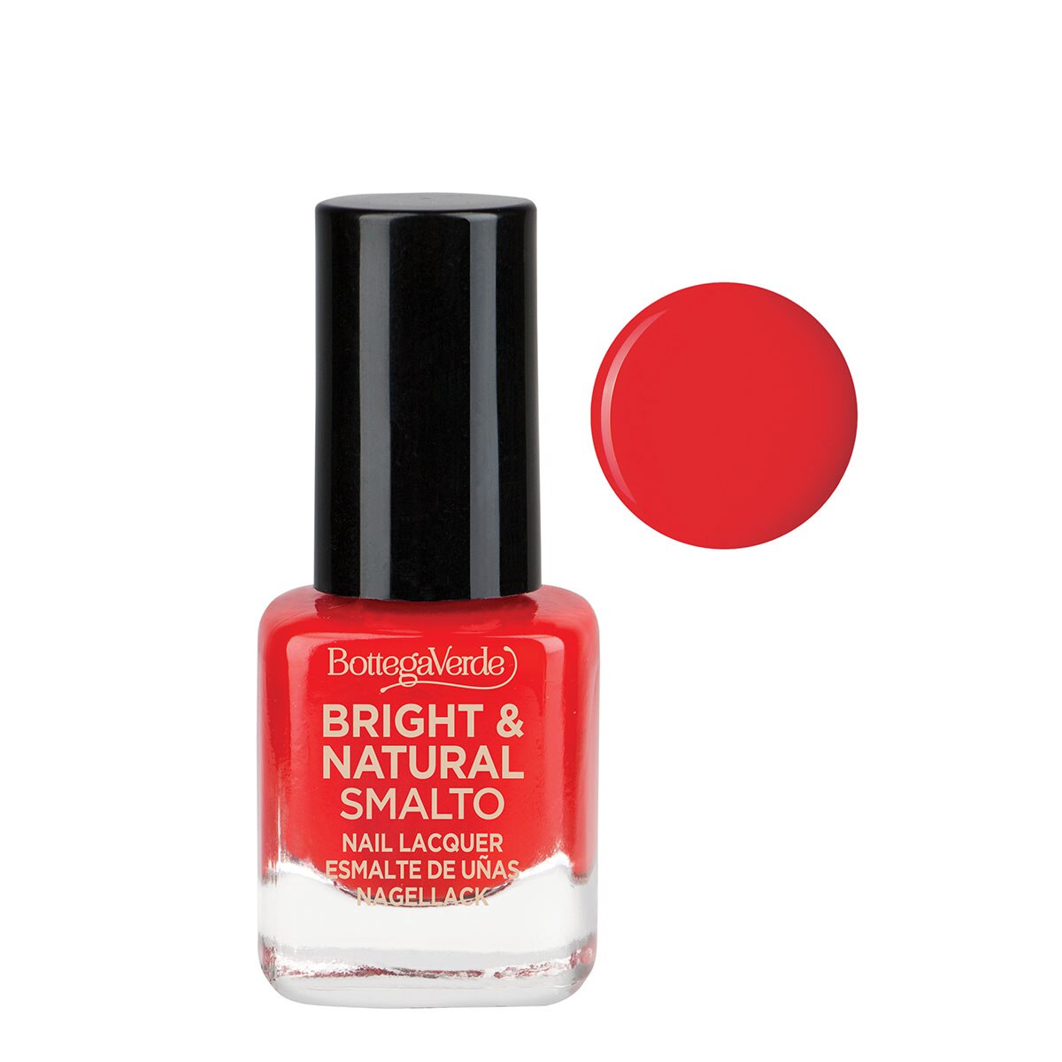 Lac de unghii cu 80% ingrediente naturale, rosu capsuna - Bright and Natural, 5 ML, Bottega Verde
