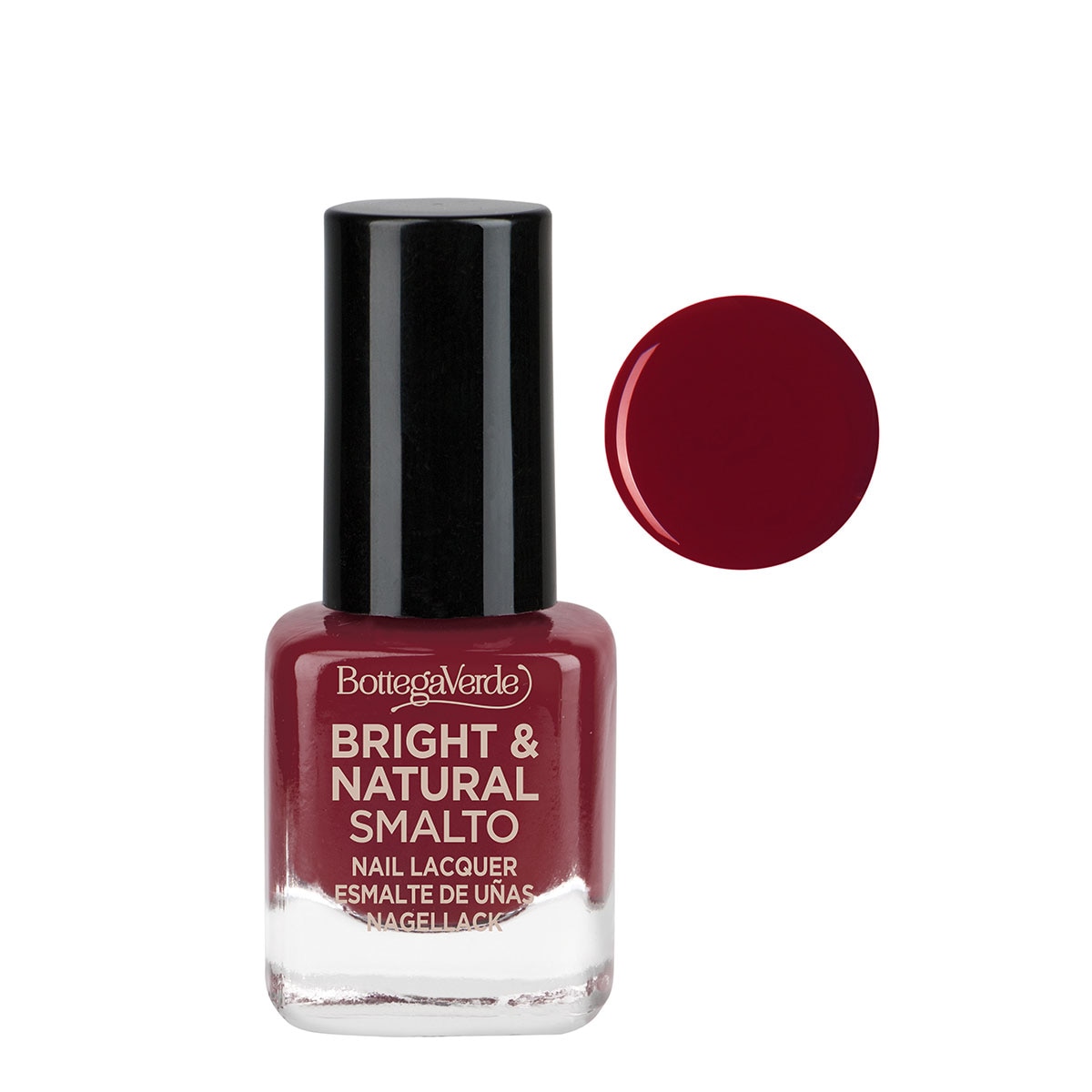 Lac de unghii cu 80% ingrediente naturale, visiniu inchis - Bright and Natural, 5 ML, Bottega Verde