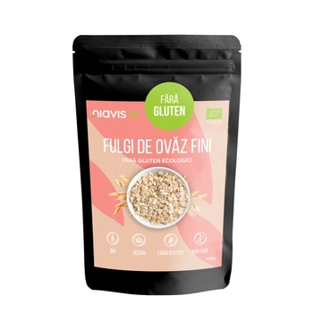 Fulgi de Ovaz Ecologici Fini fara Gluten, Niavis, 250g Fulgi de Ovaz Ecologici Fini fara Gluten, Niavis, 250g