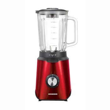 Blender de masa Heinner Vitality 1000, 1000W, bol sticla 1.5L, 3 viteze+Pulse, 6 lame detasabile din inox, inox, rosu Blender de masa Heinner Vitality 1000, 1000W, bol sticla 1.5L, 3 viteze+Pulse, 6 lame detasabile din inox, inox, rosu