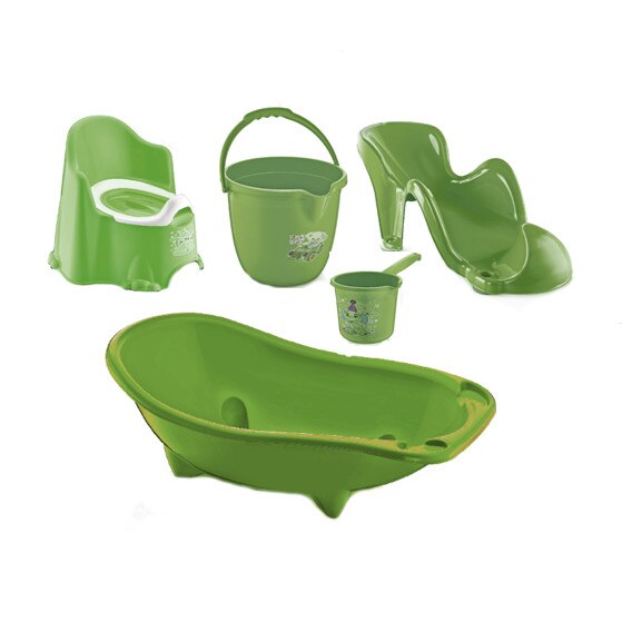 Set baie pentru bebe, 5 piese , verde