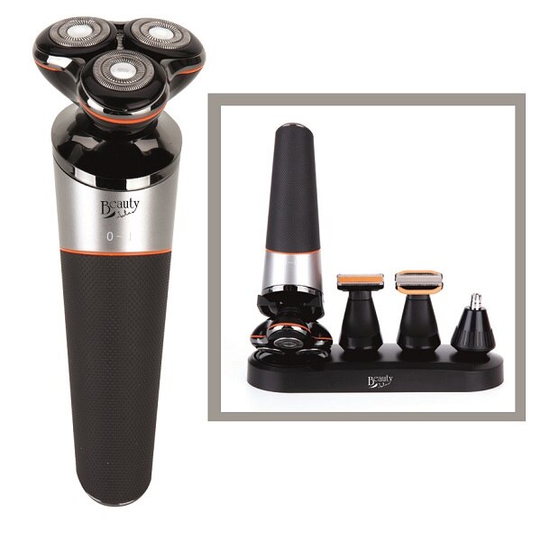 Aparat de ras Jata,5in1,MP34B, Reincarcabil, Autonomie 60 min, 5 accesorii interschimbabile, Indicator LED, Ghid de taiere 0-10mm, Rezistent la apa, Negru