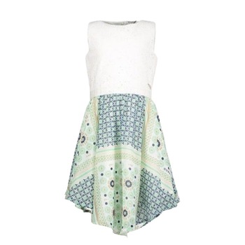 Rochie fete Guess, 8 ani, alb cu verde si pliuri Rochie fete Guess, 8 ani, alb cu verde si pliuri