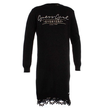 Rochie fete Guess, 16 ani, neagra cu sclipici si strasuri Rochie fete Guess, 16 ani, neagra cu sclipici si strasuri
