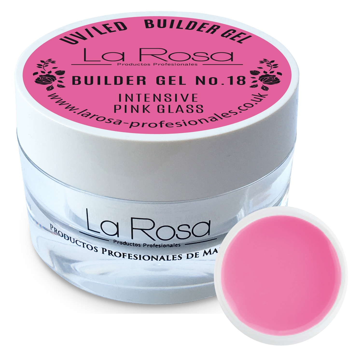 Gel UV La Rosa, INTENSIVE PINK GLASS, Roz, 30 ml