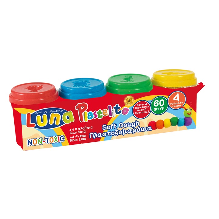 Plastilina soft 4 culori, 240 g