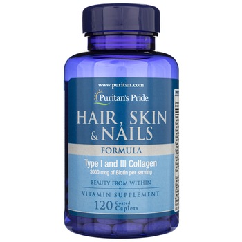 Suplimente nutritive Puritan's Pride Hair Skin & Nails Formula, 120 tablete Suplimente nutritive Puritan's Pride Hair Skin & Nails Formula, 120 tablete