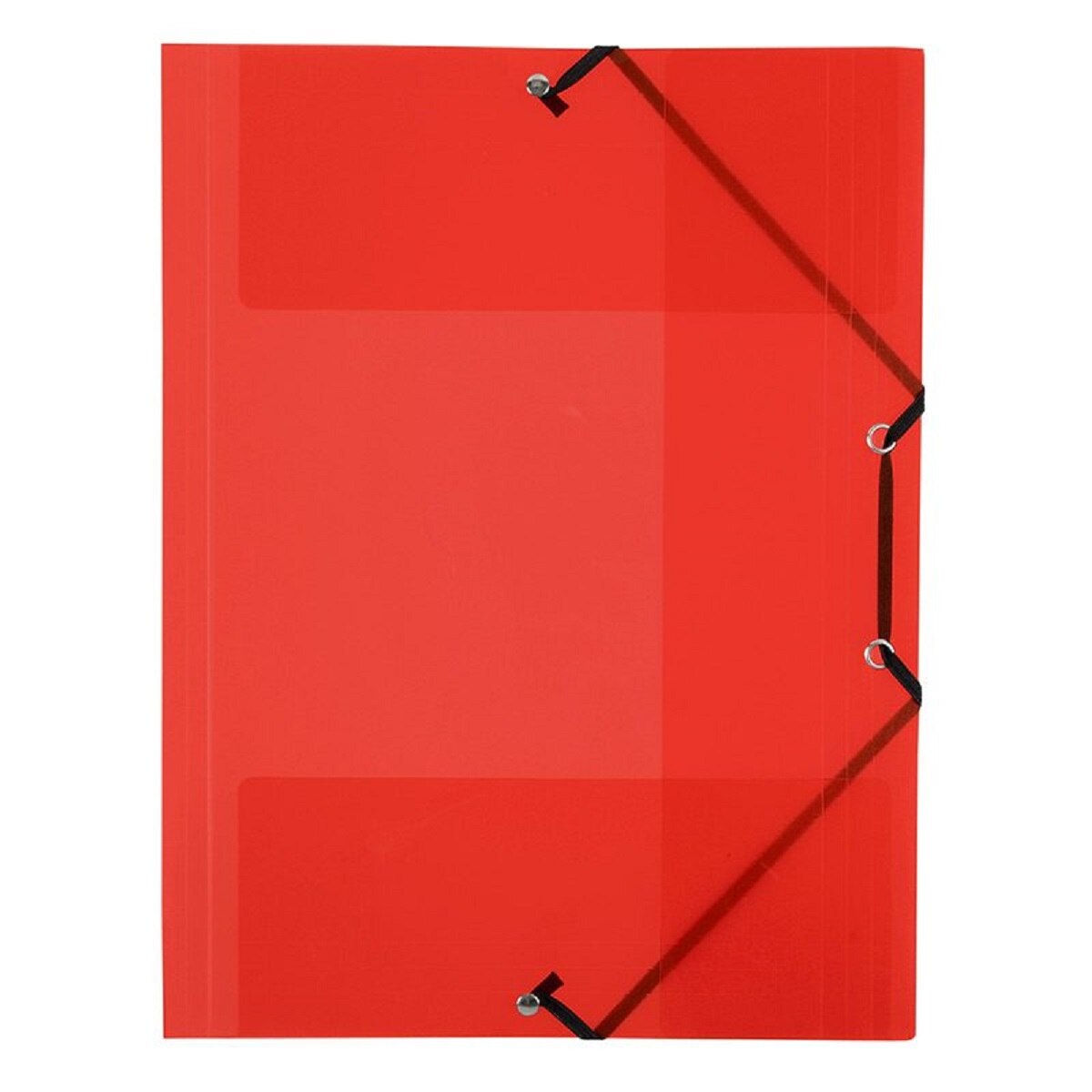 Mapa plic Viquel 113383, cu 3 clape, A4 - 23 x 32 cm, inchidere cu elastic, rosu transparent