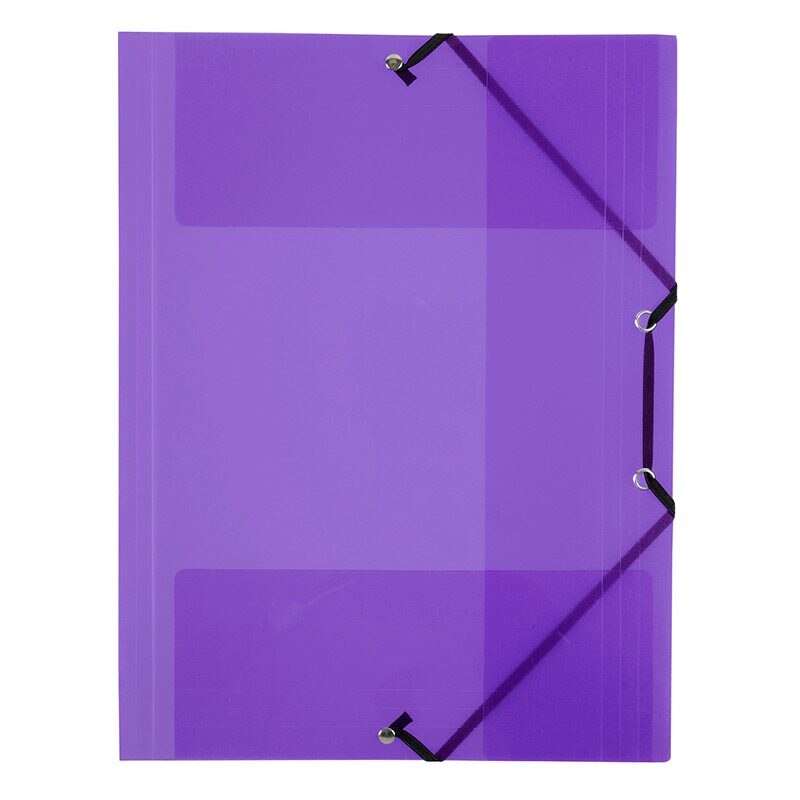 Mapa plic Viquel 113383, cu 3 clape, A4 - 23 x 32 cm, inchidere cu elastic, mov transparent