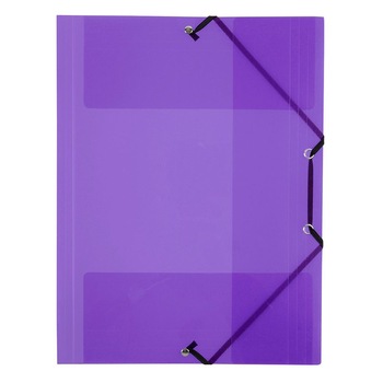 Mapa plic Viquel 113383, cu 3 clape, A4 - 23 x 32 cm, inchidere cu elastic, mov transparent Mapa plic Viquel 113383, cu 3 clape, A4 - 23 x 32 cm, inchidere cu elastic, mov transparent