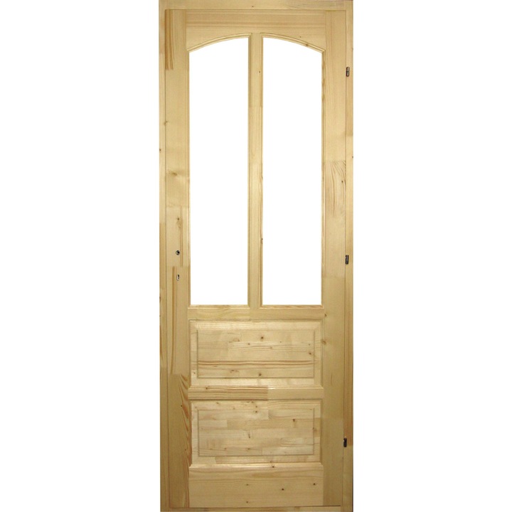 Usa interior, Kobezol, Lemn masiv, Roxane decupat, Deschidere dreapta, Natur, 78x205 cm