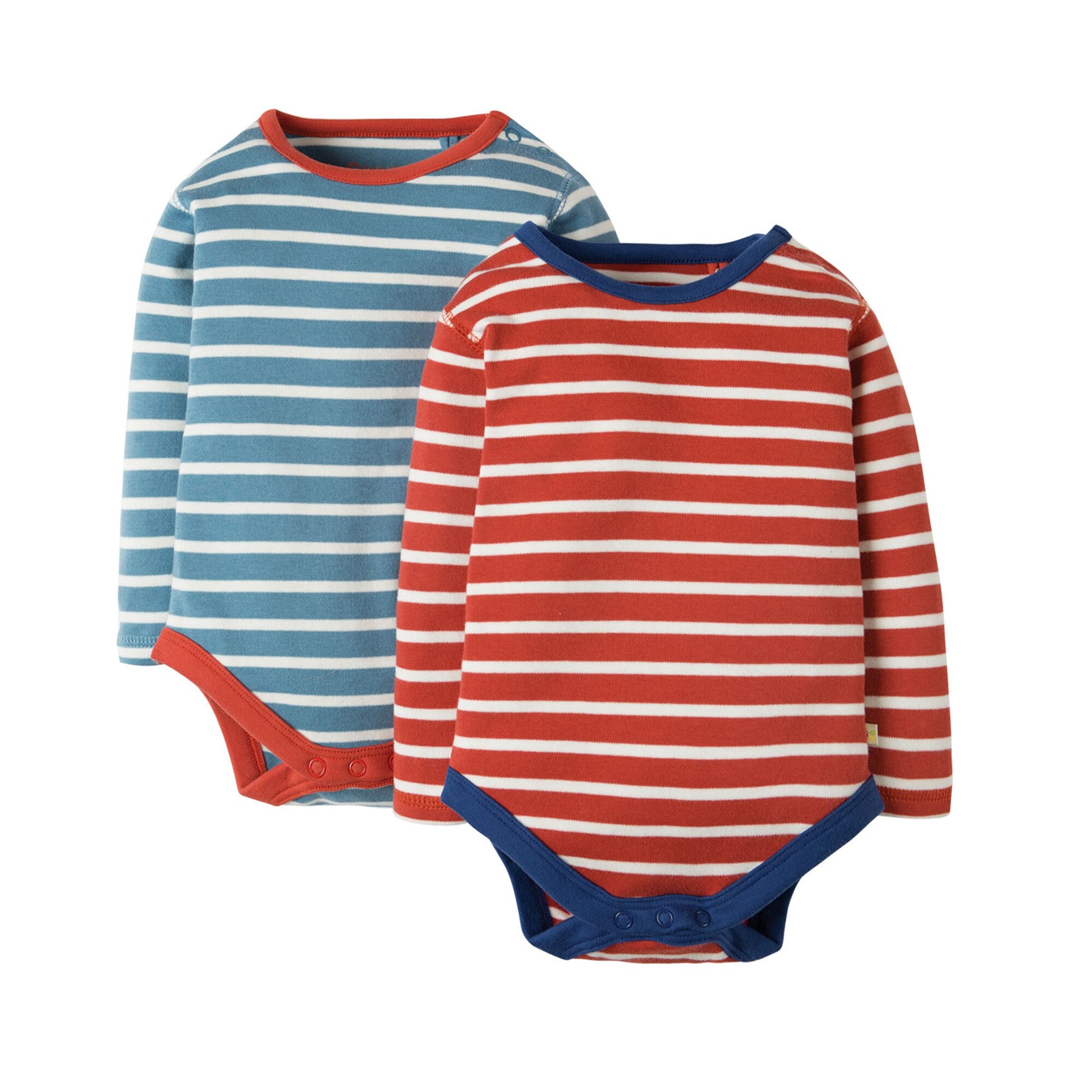 Set body-uri cu dungute (2 bucati), bumbac organic, multicolor, bebe 18-24 luni