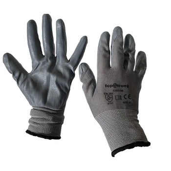 Manusi de protectie fara cusaturi Topstrong Grey 2, cu strat de latex, marimea L Manusi de protectie fara cusaturi Topstrong Grey 2, cu strat de latex, marimea L