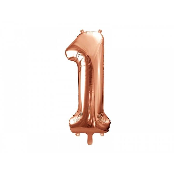 Balon folie cifra 1, Roz gold, 100 cm