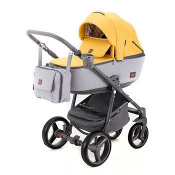 Carucior copii 3 in 1 Barcelona Adamex Yellow BR125 Carucior copii 3 in 1 Barcelona Adamex Yellow BR125