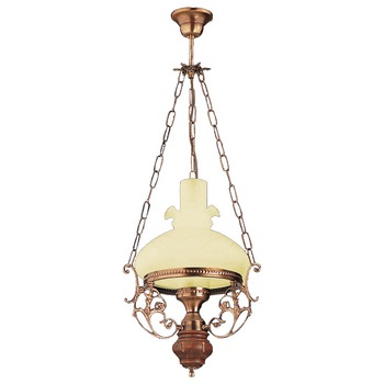 Lustra BUSSY LIGHTING 2006A Aladdin mediu, 1xE27, Diametru 32cm, H=70cm, finisaj bronz antiq / sticla crem Lustra BUSSY LIGHTING 2006A Aladdin mediu, 1xE27, Diametru 32cm, H=70cm, finisaj bronz antiq / sticla crem