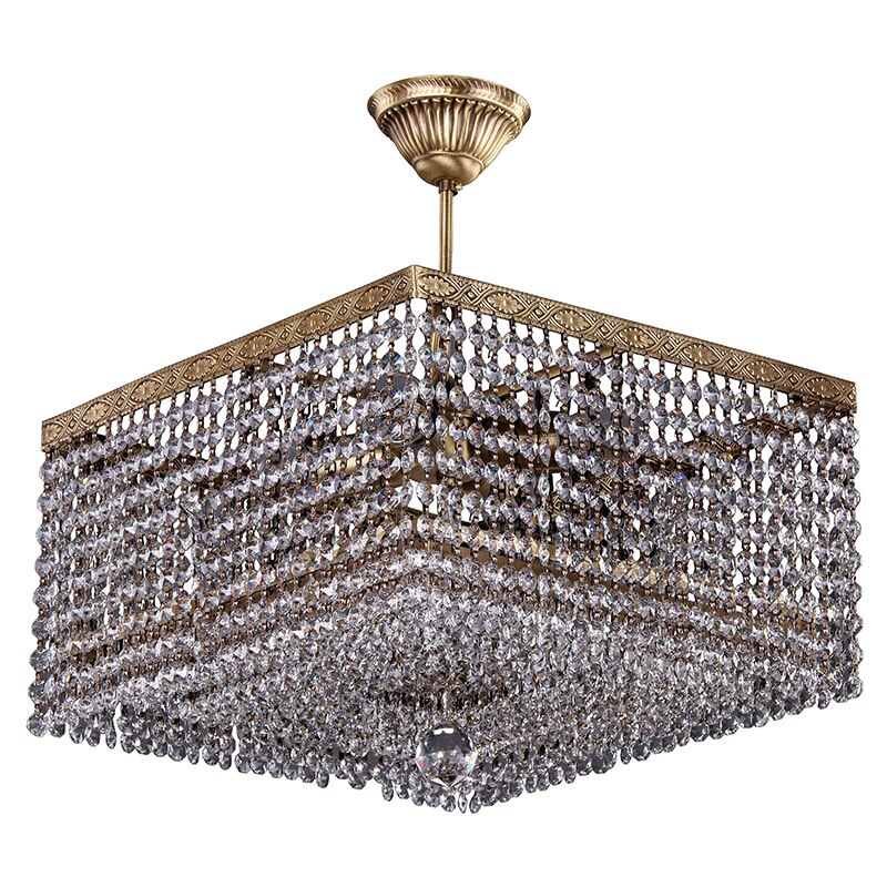 Lustra BUSSY LIGHTING 2818 Elegant design, 6xE27, Diametru 40cm, H=35cm, metal, finisaj bronz / cristal